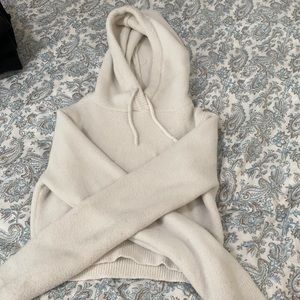 White Wool Crop Sweater, S